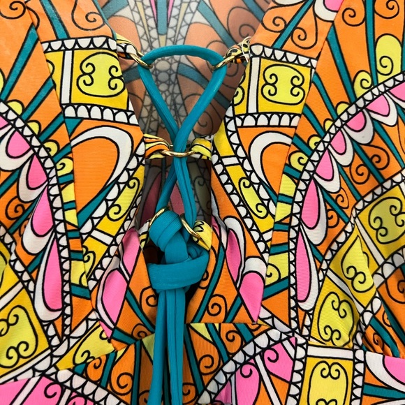 Trina Turk Orange Sherbert Swim Beach Cover Up Tunic Dress - Picture 5 of 8